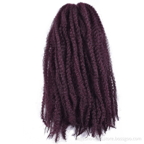 Hot sell 20 inch 110g afro kinky curly twist braiding hair cheap marley braid hair extension